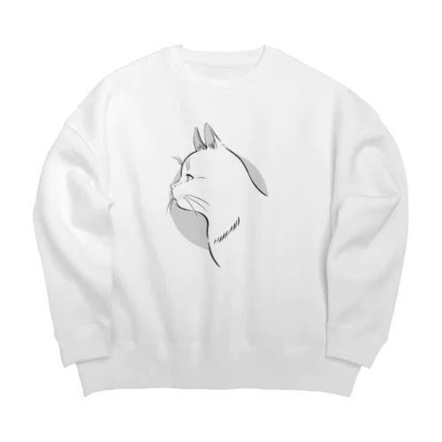 ねこのよこがお Big Crew Neck Sweatshirt