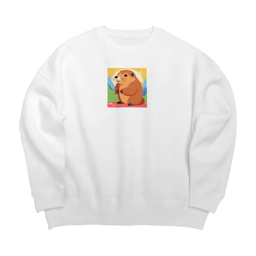 イラストデザインのマーモットアイテム Big Crew Neck Sweatshirt