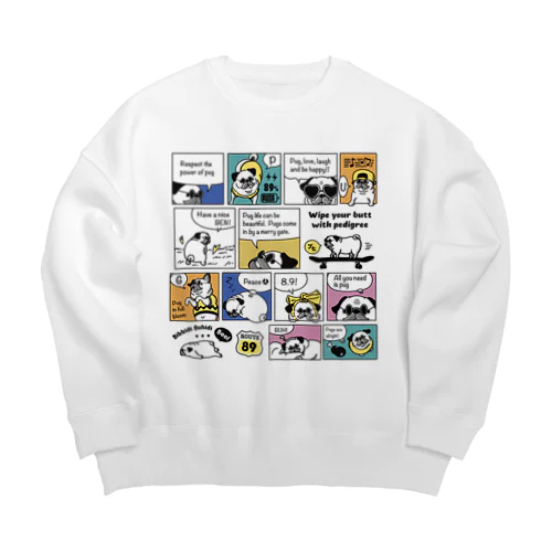 こぶたちゃんパグの名セリフ Big Crew Neck Sweatshirt