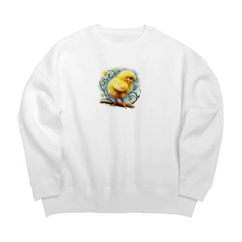 星とかわいいひよこちゃん Big Crew Neck Sweatshirt