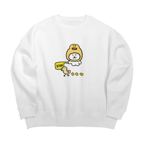 見守るねこ Big Crew Neck Sweatshirt