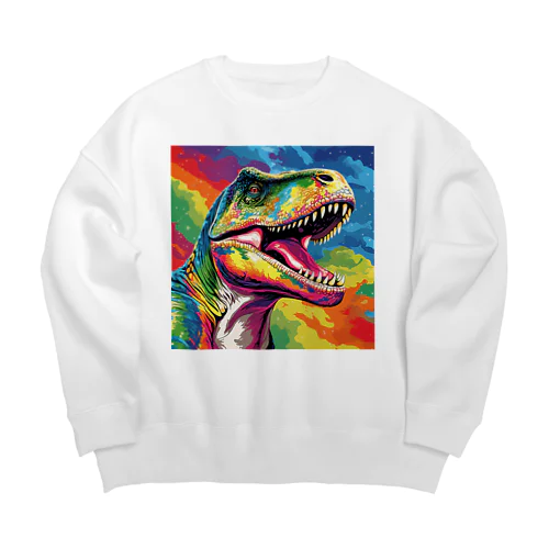 ビビッド・ヴィンテージ・ティラノ Big Crew Neck Sweatshirt