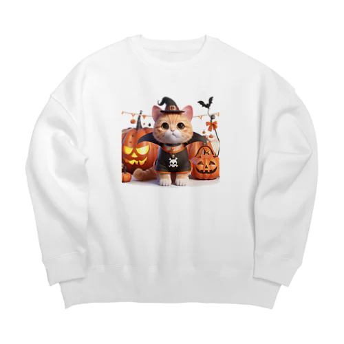 にゃんこハロウィン Big Crew Neck Sweatshirt