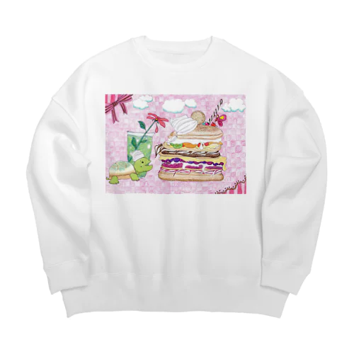 かめろんぱんけーき Big Crew Neck Sweatshirt