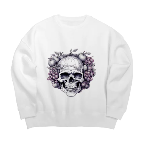 フルーツに囲まれたSKULL Big Crew Neck Sweatshirt