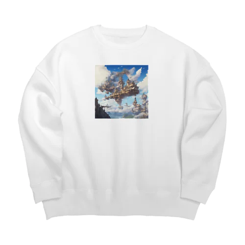 空に浮かぶ島のファンタジーグッズ Big Crew Neck Sweatshirt