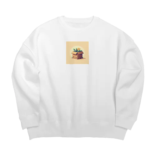 ダンボールの可愛いイラスト Big Crew Neck Sweatshirt