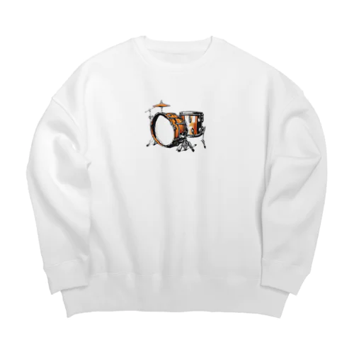 シンプルdrum Big Crew Neck Sweatshirt