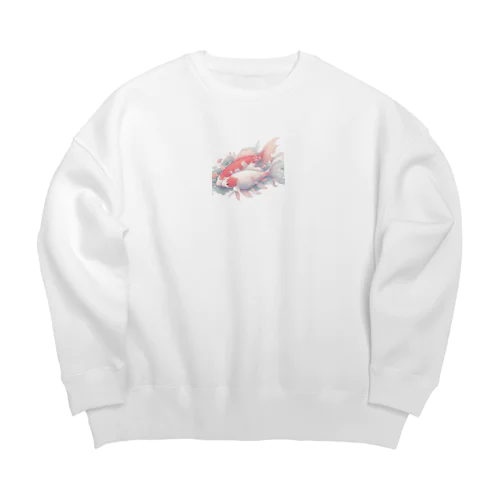 鯉のカラーイラスト Big Crew Neck Sweatshirt