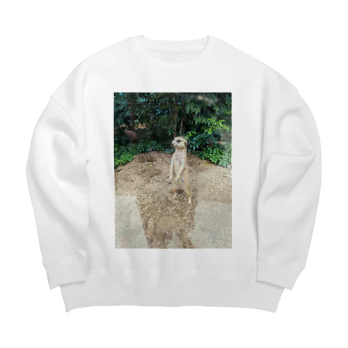 遠くを見るミーアキャット Big Crew Neck Sweatshirt