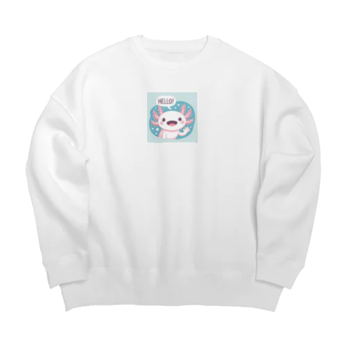 HELLO!ウーパールーパー Big Crew Neck Sweatshirt