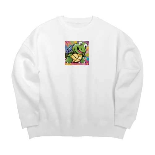 可愛くて愛らしい亀 Big Crew Neck Sweatshirt