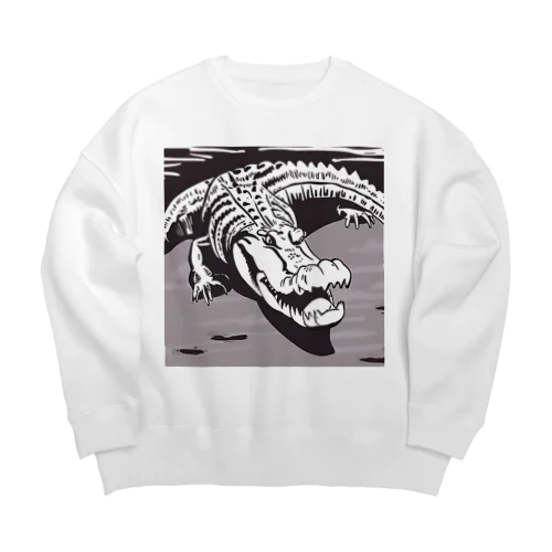 少しだけ可愛いワニさん Big Crew Neck Sweatshirt