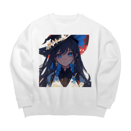 魔女イラストグッズ Big Crew Neck Sweatshirt