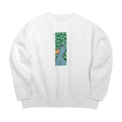 ハシビロコウさん　唐草模様 Big Crew Neck Sweatshirt