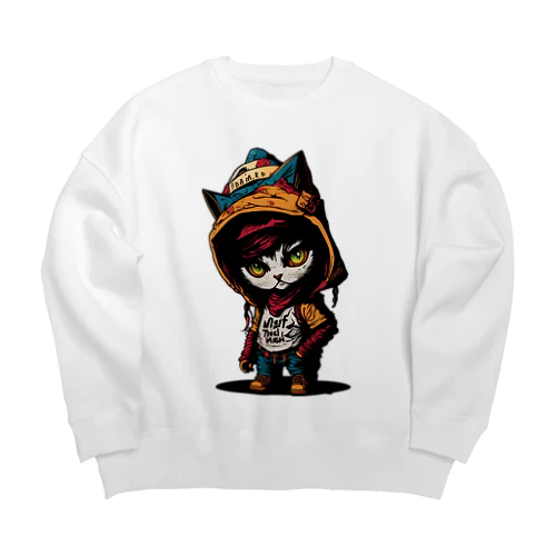 ちびネコ Big Crew Neck Sweatshirt