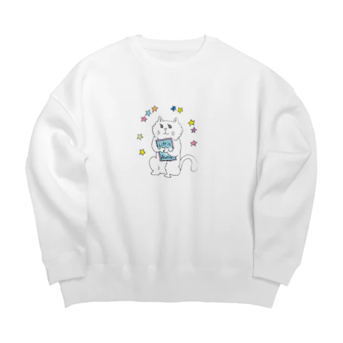 ライフイズビューティフルねこ Big Crew Neck Sweatshirt