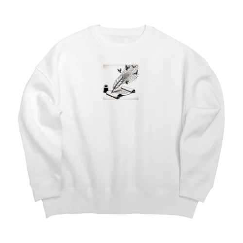 こぼれるアイデア Big Crew Neck Sweatshirt