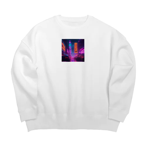 雨のネオン街 Big Crew Neck Sweatshirt