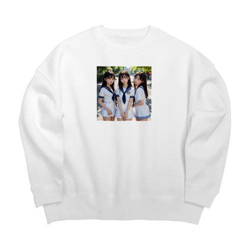 AI美女　 Big Crew Neck Sweatshirt