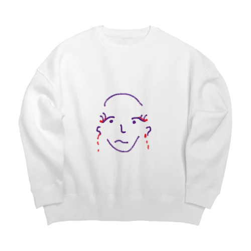 ハゲ美女　長イヤリングを添えて Big Crew Neck Sweatshirt