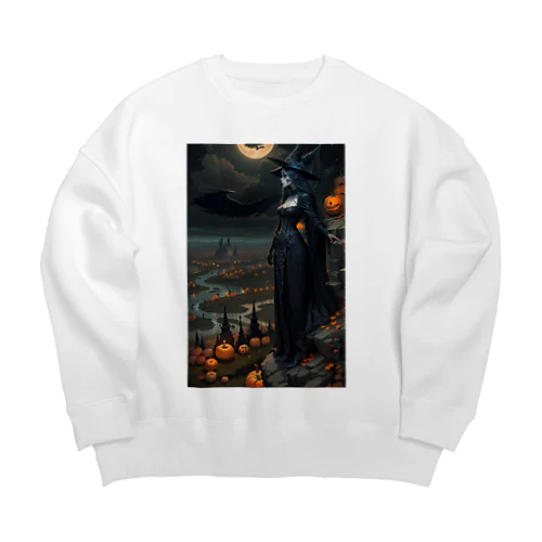 ハローウィーン、黒い服を着たミステリアスな女性② Big Crew Neck Sweatshirt