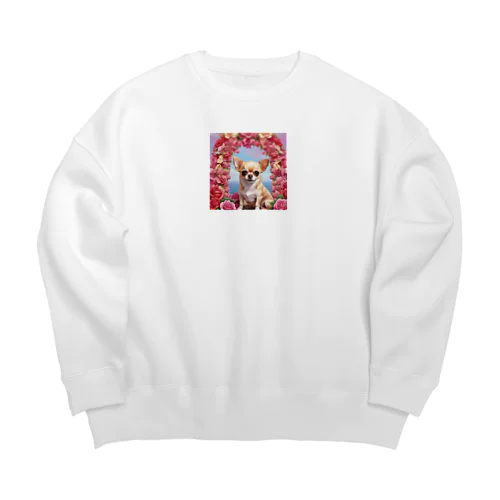 王室の秘密とチワワと薔薇 Big Crew Neck Sweatshirt