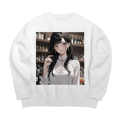 女性バーテンダー Big Crew Neck Sweatshirt