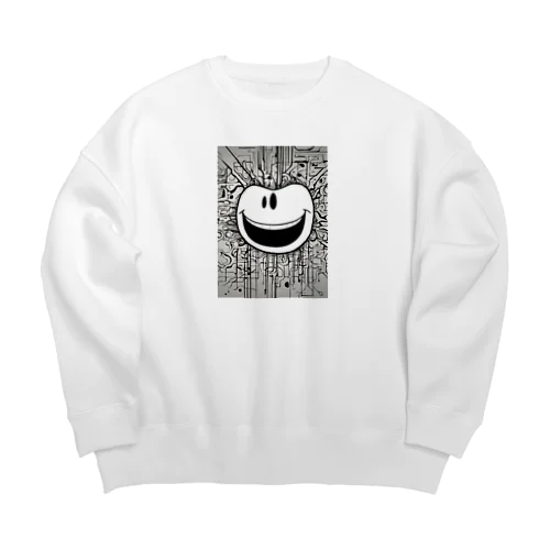 今日も元気にスマイルくん Big Crew Neck Sweatshirt