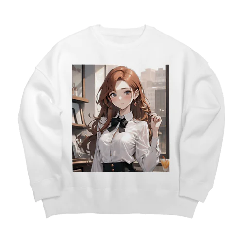 バーテンダーのお姉さん Big Crew Neck Sweatshirt