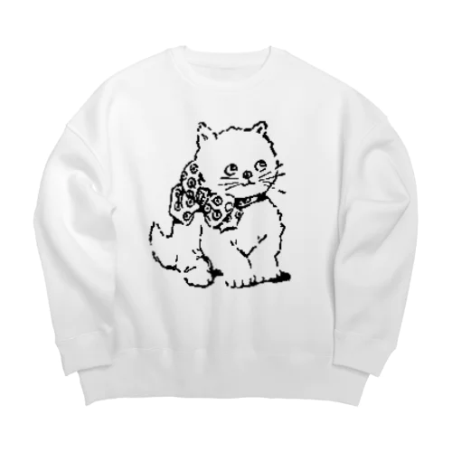リボンの子猫 Big Crew Neck Sweatshirt