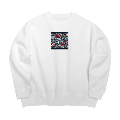  "アメリカンスポーツの輝き" Big Crew Neck Sweatshirt