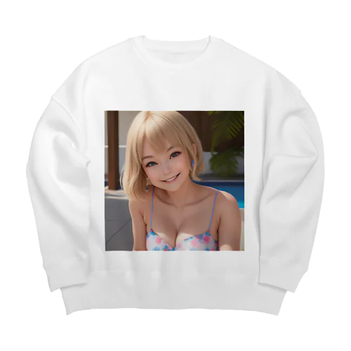 AI美女ちゃんアイテム Big Crew Neck Sweatshirt