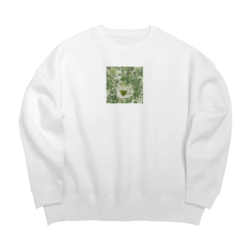 グリーンティーのアート　green tea art Big Crew Neck Sweatshirt