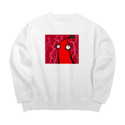 赤唐辛子くん Big Crew Neck Sweatshirt