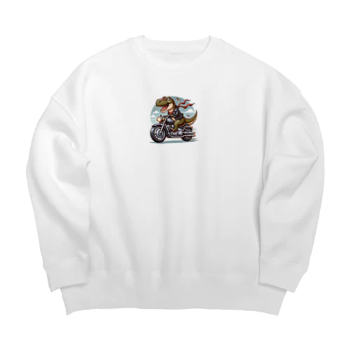 かわいい恐竜のイラストグッズ Big Crew Neck Sweatshirt