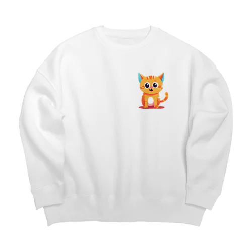 かわ猫(*ΦωΦ*) Big Crew Neck Sweatshirt