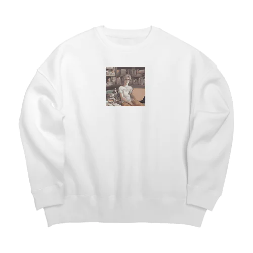 イカ墨パスタか天ぷらそばか Big Crew Neck Sweatshirt