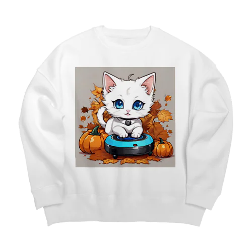 ハロウィンと白猫10 Big Crew Neck Sweatshirt