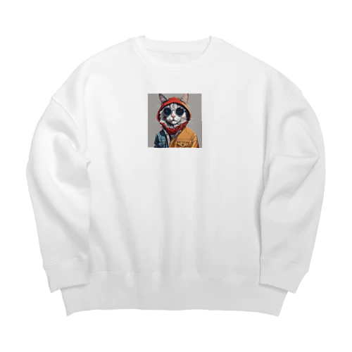 職人キャット Big Crew Neck Sweatshirt