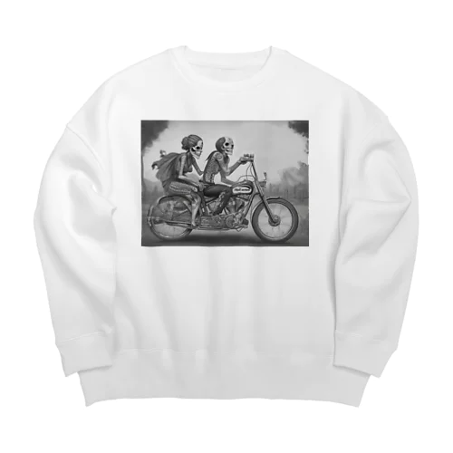 ガイコツばいく Big Crew Neck Sweatshirt