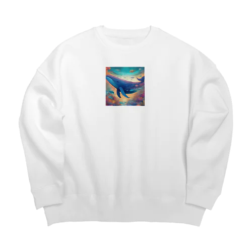 クジラさん Big Crew Neck Sweatshirt