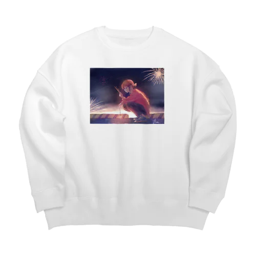 手持ち花火の夜 Big Crew Neck Sweatshirt