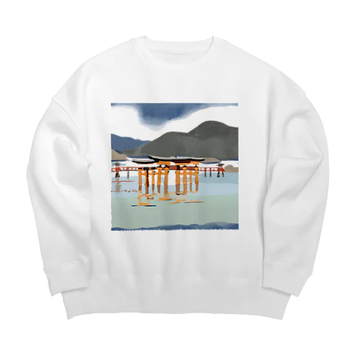 いつくしまじんじゃ Big Crew Neck Sweatshirt