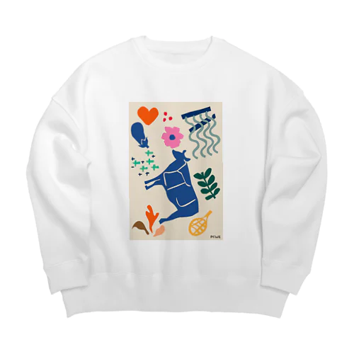 牛脂ナスそば〈PCWE23W〉 Big Crew Neck Sweatshirt