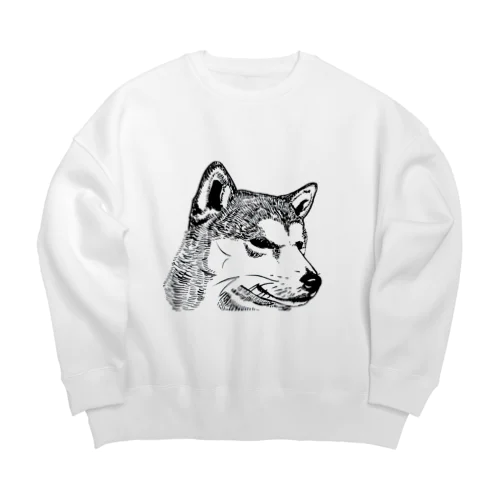 たたずむ柴犬 Big Crew Neck Sweatshirt