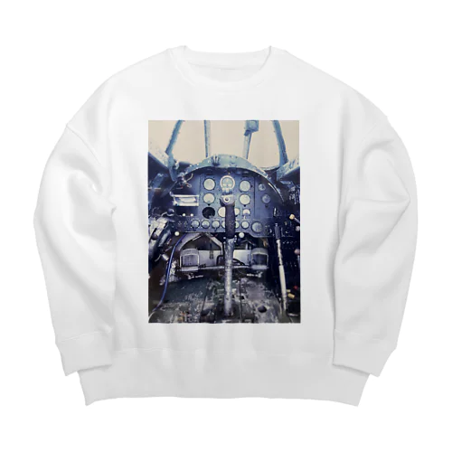 零戦のコックピット Big Crew Neck Sweatshirt