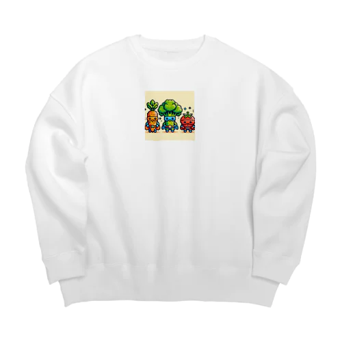 ドットヒーローになる野菜達A Big Crew Neck Sweatshirt