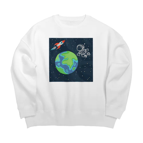 キュートな宇宙飛行士 Big Crew Neck Sweatshirt