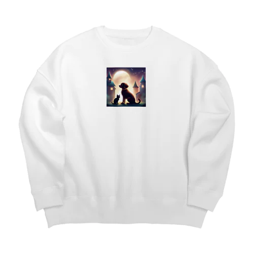 チームわんにゃん Big Crew Neck Sweatshirt